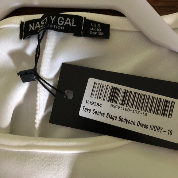 NWT! Nasty Gal ivory cutout bodycon dress size 6 - Picture 4 of 7